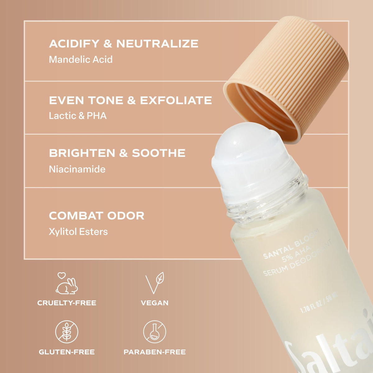 Saltair Serum Deodorant Santal Bloom flat lay