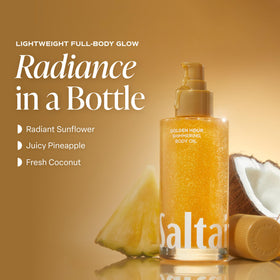Saltair Shimmering Body Oil bottle side view