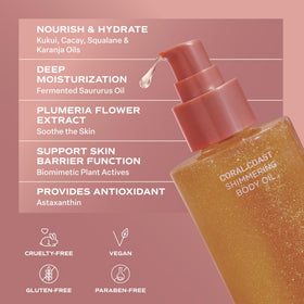 Saltair Shimmering Body Oil on a towel after a shower