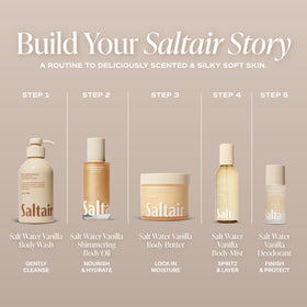 Saltair Shimmering Body Oil packaging details