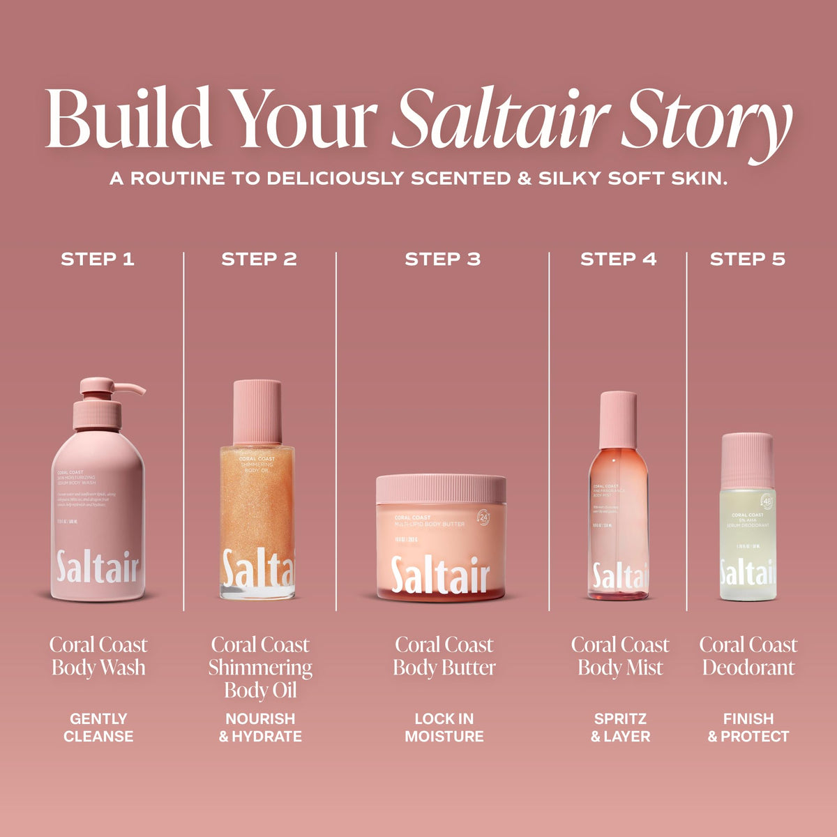 Saltair Shimmering Body Oil with a hand applying it to skin