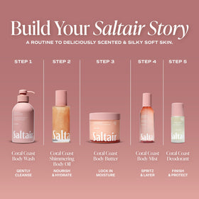 Saltair Shimmering Body Oil with a hand applying it to skin