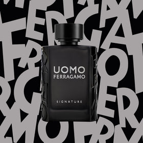 Salvatore Ferragamo Uomo Eau de Parfum on a dressing table