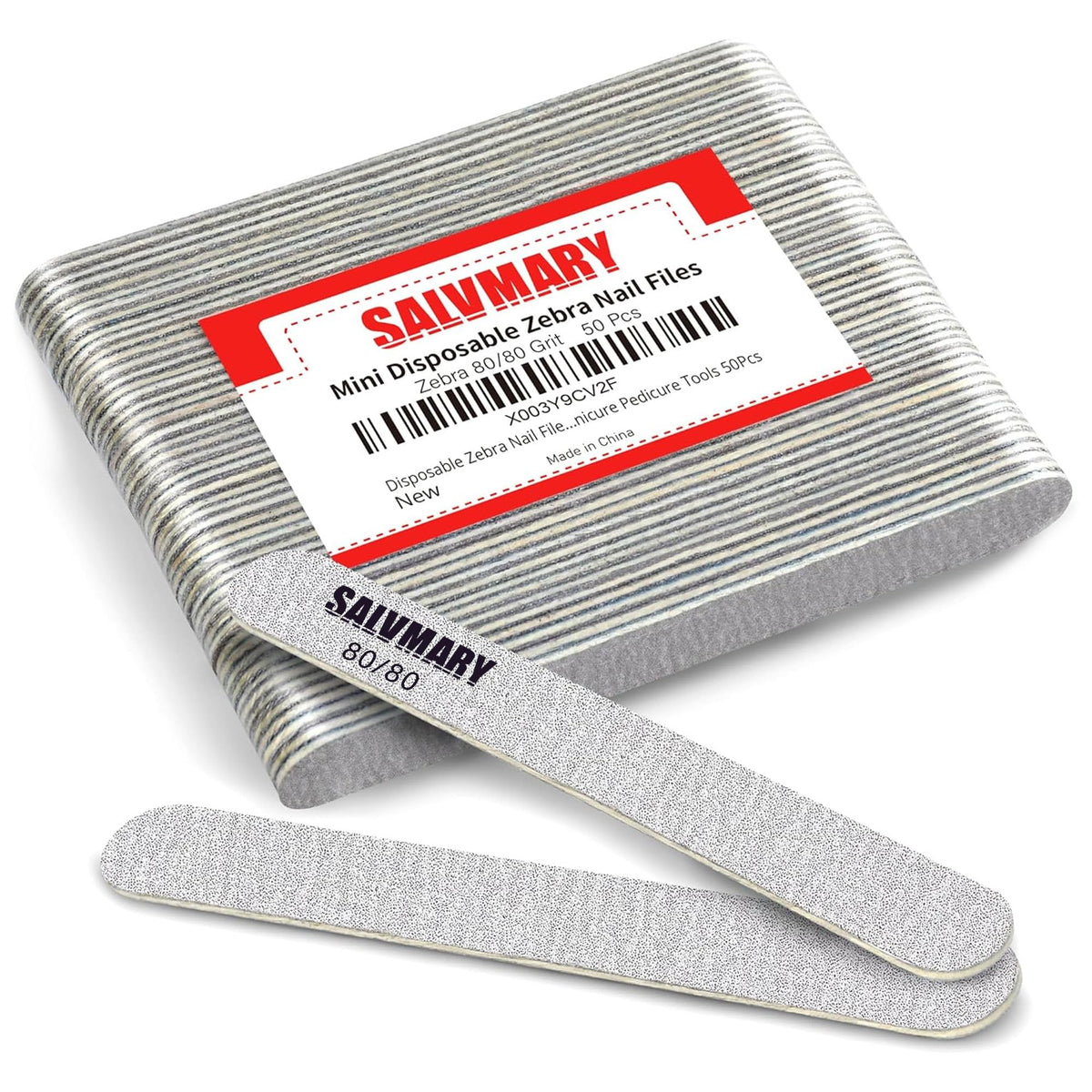 SALVMARY disposable zebra nail files front view