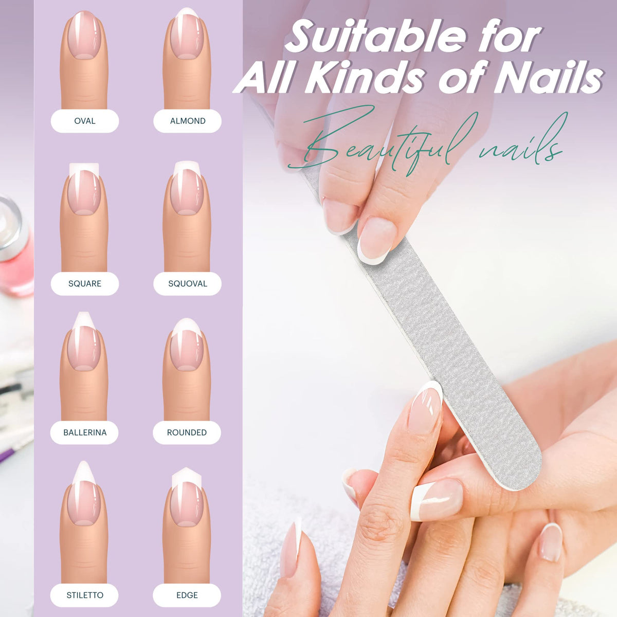 SALVMARY Zebra Nail File in use on fingernails