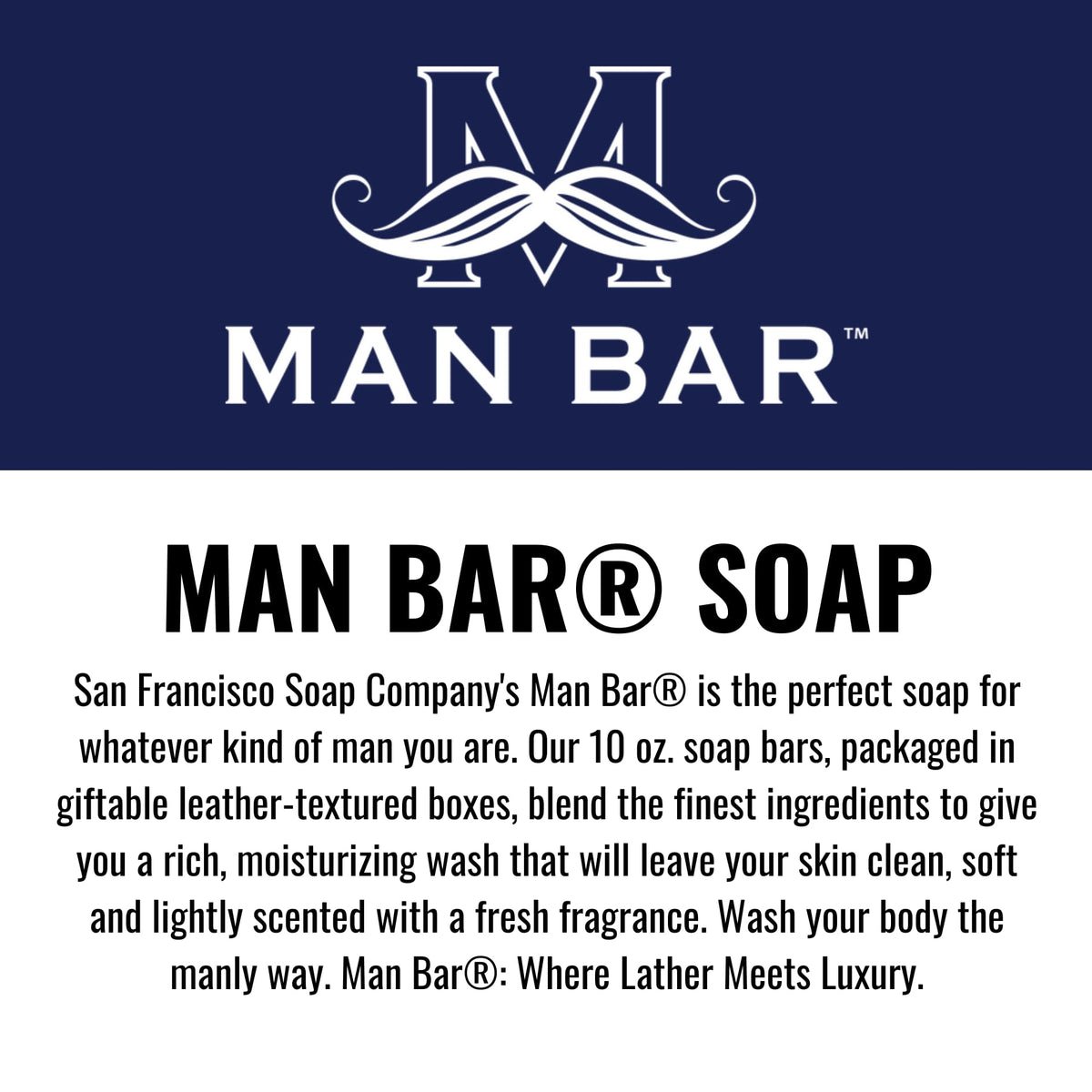 San Francisco Soap Company Man Bar Soap in a shower setting