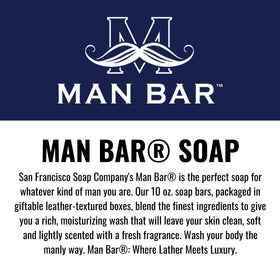 San Francisco Soap Company Man Bar Soap in a shower setting
