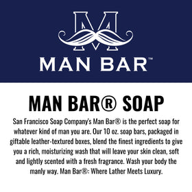 San Francisco Soap Company Spiced Tobacco Man Bar Soap in a shower setting