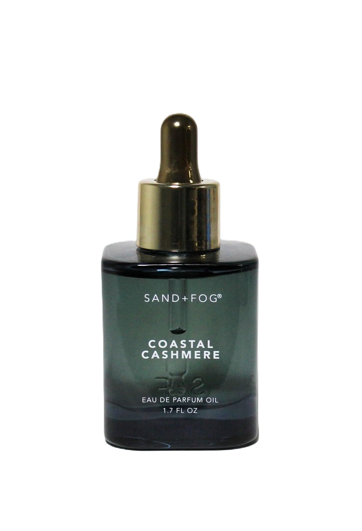 Sand + Fog Coastal Cashmere Eau de Parfum Oil 1.7 fl oz dark green bottle with dropper