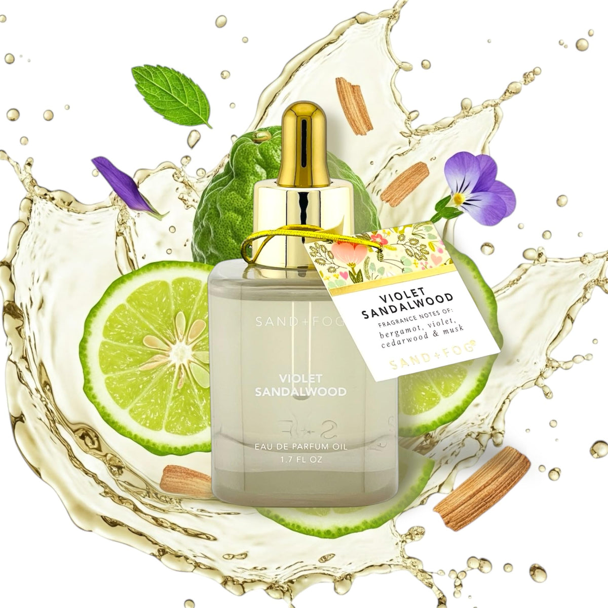 Sand + Fog Violet Sandalwood Eau de Parfum Oil 1.7oz dropper applicator