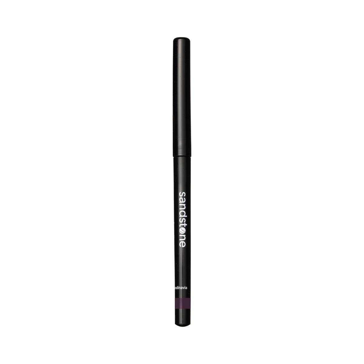 Sandstone Scandinavia eyeliner pencil in aubergine with makeup tools