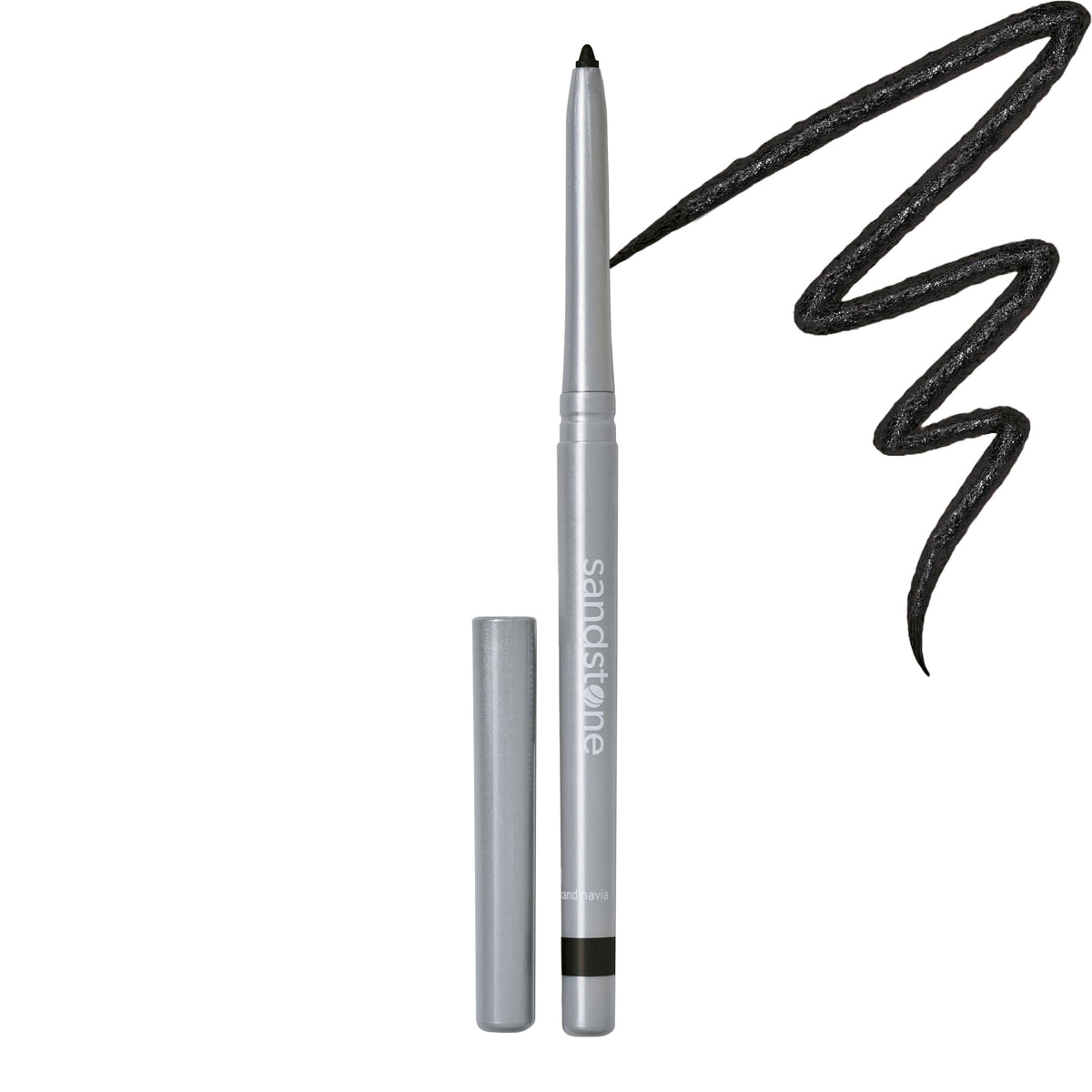 Sandstone Scandinavia Hypoallergenic Waterproof Eyeliner Pencil in Black, front view