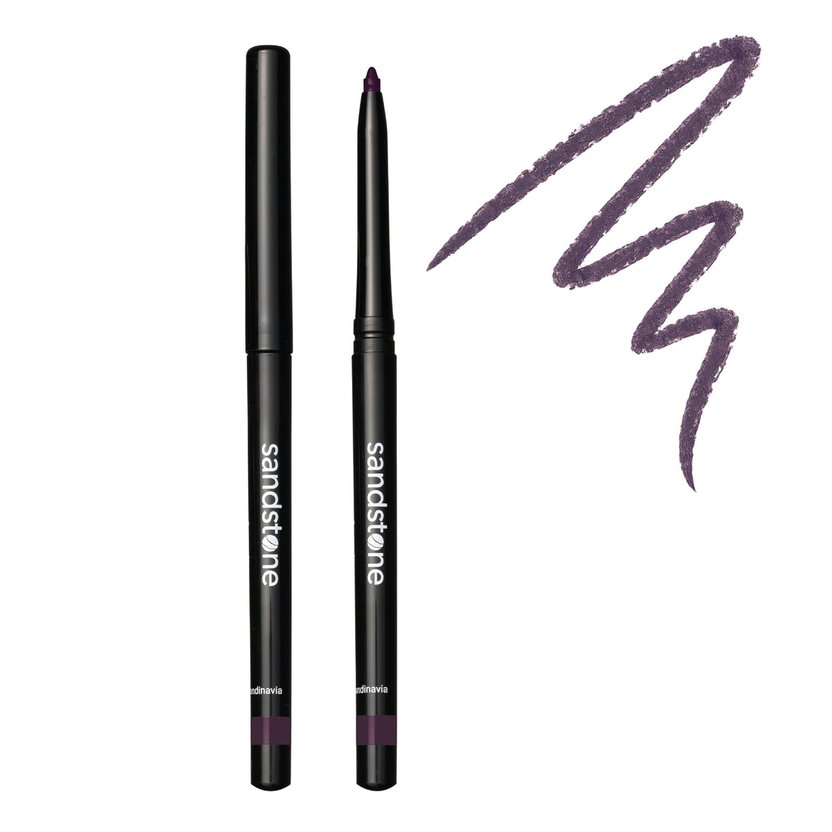 Sandstone Scandinavia waterproof eyeliner pencil in aubergine front view