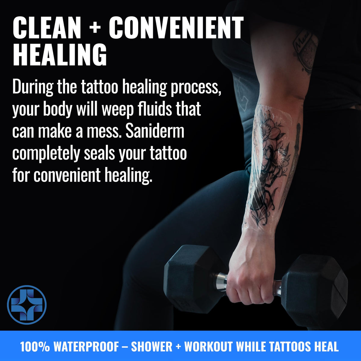 Saniderm Original Tattoo Aftercare Bandage Roll back view