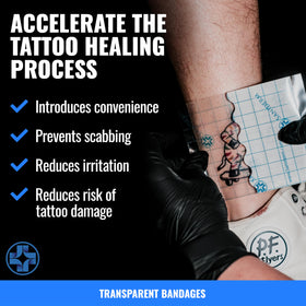 Saniderm Tattoo Aftercare Bandage 3 Sheets side view