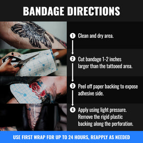 Saniderm Tattoo Aftercare Bandage Roll application on tattoo