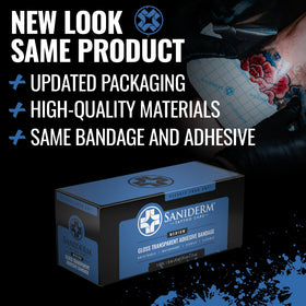 Saniderm Tattoo Aftercare Bandage Roll packaging side view