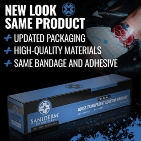 Saniderm Tattoo Aftercare Bandage showing sealed packaging