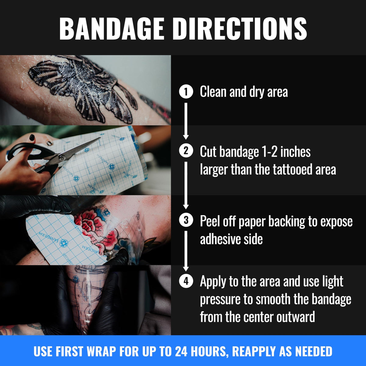 Saniderm tattoo bandage packaging close-up