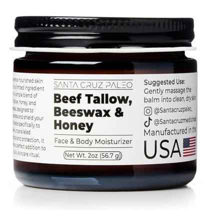 Santa Cruz Paleo Beef Tallow Face Moisturizer 2 Oz front view
