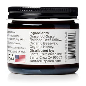 Santa Cruz Paleo Beef Tallow Face Moisturizer 2 Oz on a bathroom counter