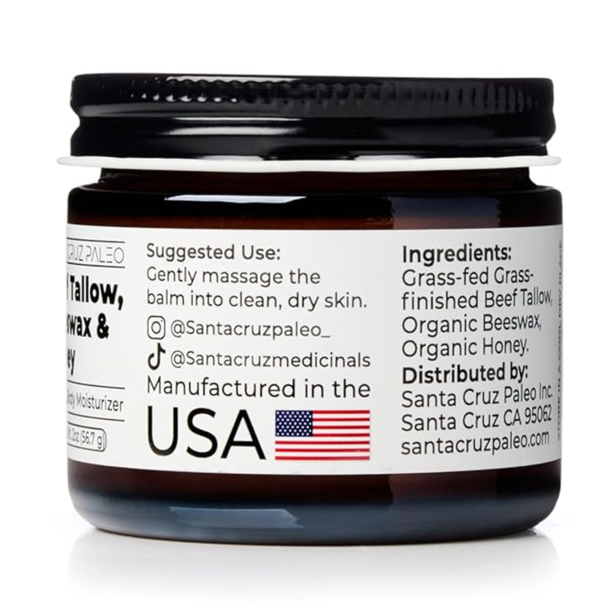 Santa Cruz Paleo Beef Tallow Face Moisturizer 2 Oz packaging
