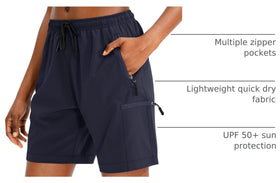 SANTINY Women's 5'' Hiking Cargo Shorts side view