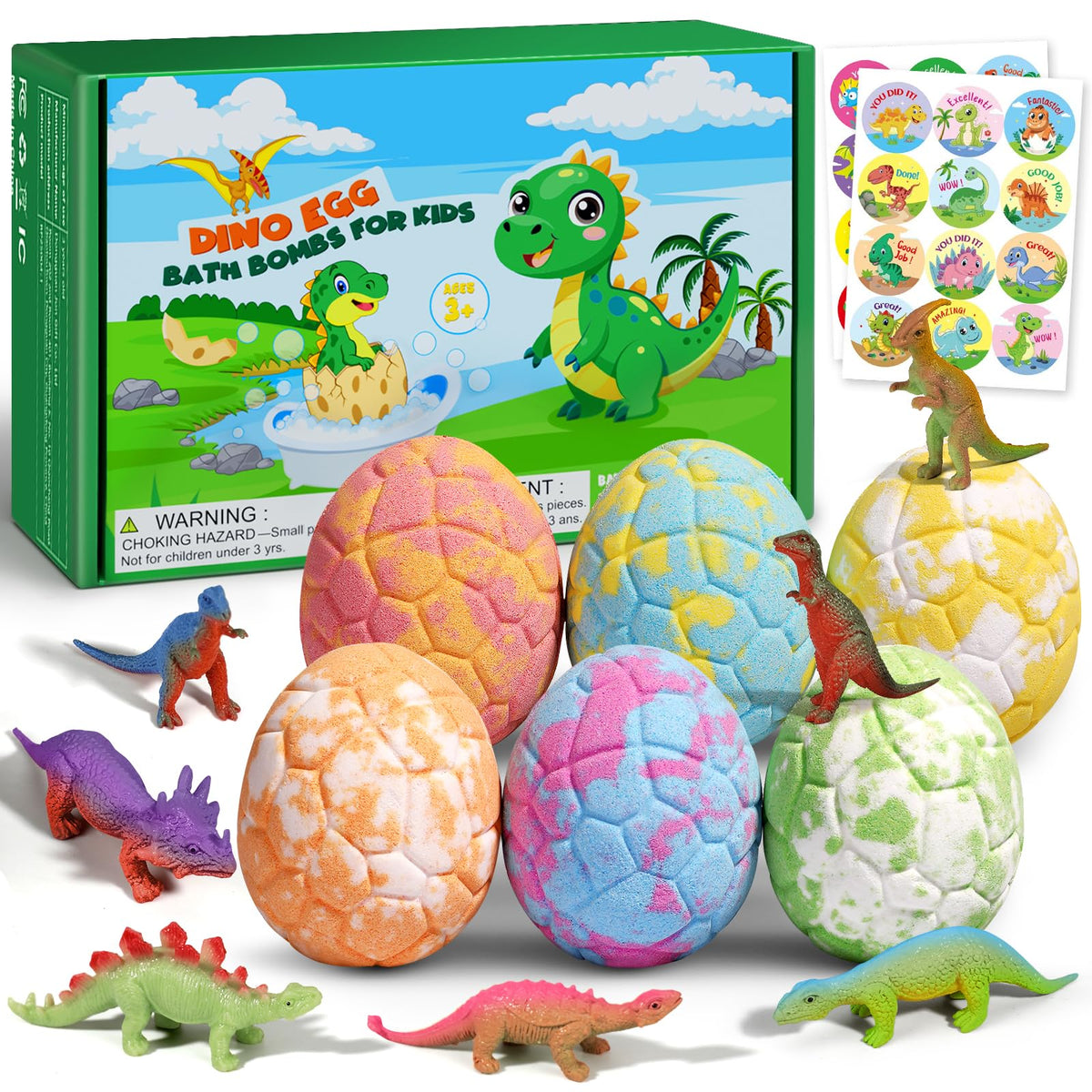 Sanyi bath bombs for kids with dinosaur toys inside, packaged beautifully