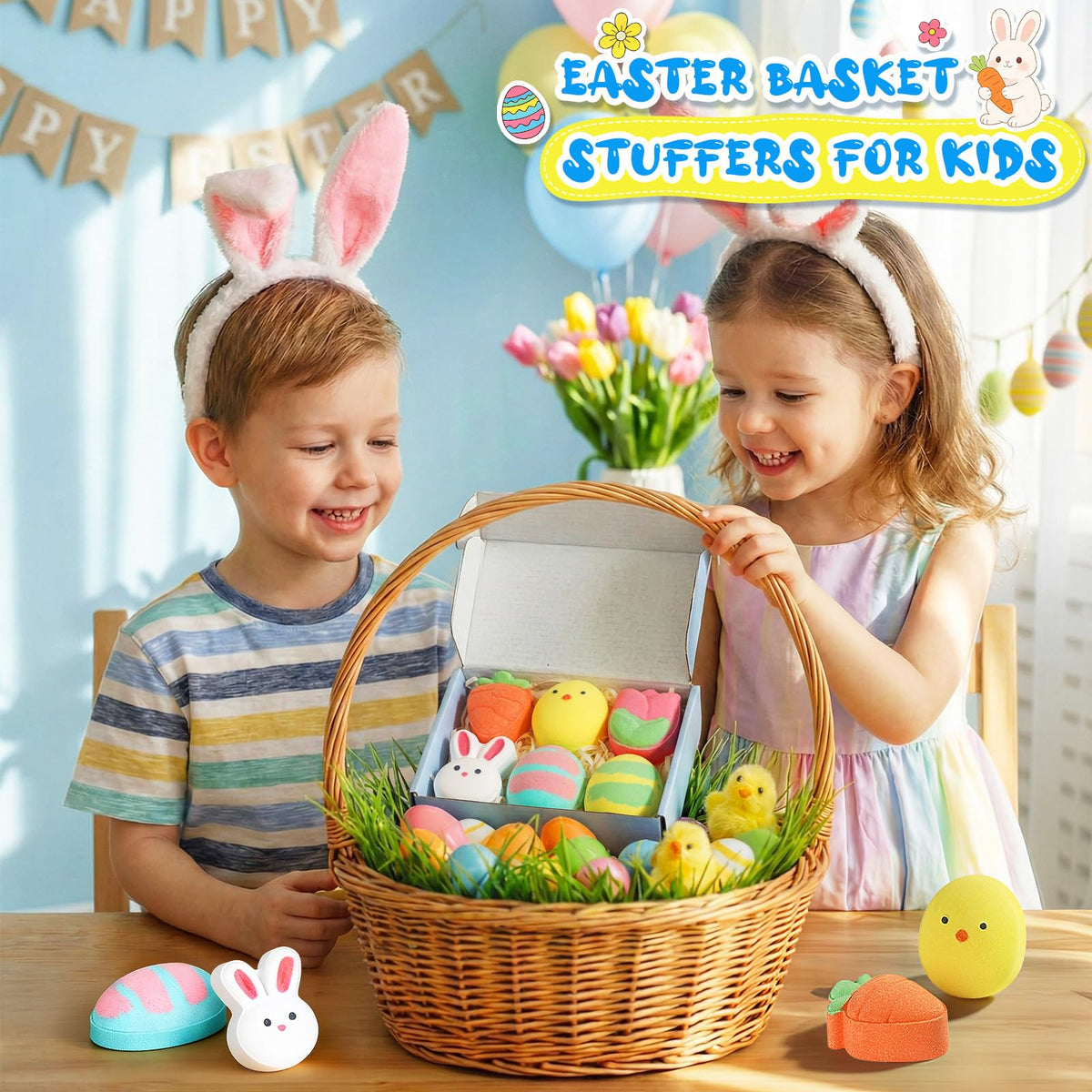 sanyi Bath Bombs for Kids with orange carrot shape