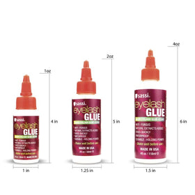 Sassi Eyelash Glue Clear 4oz application on false lashes