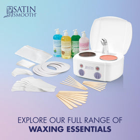 SATIN SMOOTH Amethyst Crystal Soft Wax on a waxing kit