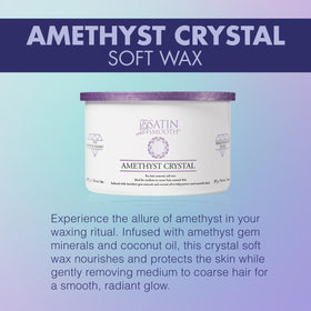 SATIN SMOOTH Amethyst Crystal Soft Wax packaging side view