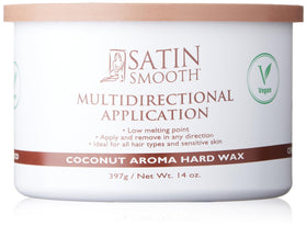 SATIN SMOOTH Coconut Aroma Hard Wax front view, 14 oz