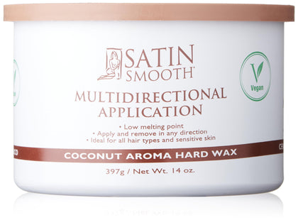 SATIN SMOOTH Coconut Aroma Hard Wax front view, 14 oz