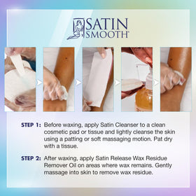 SATIN SMOOTH Post Wax Oil being applied to skin