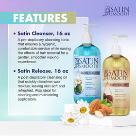 SATIN SMOOTH Pre Wax Cleanser application on skin