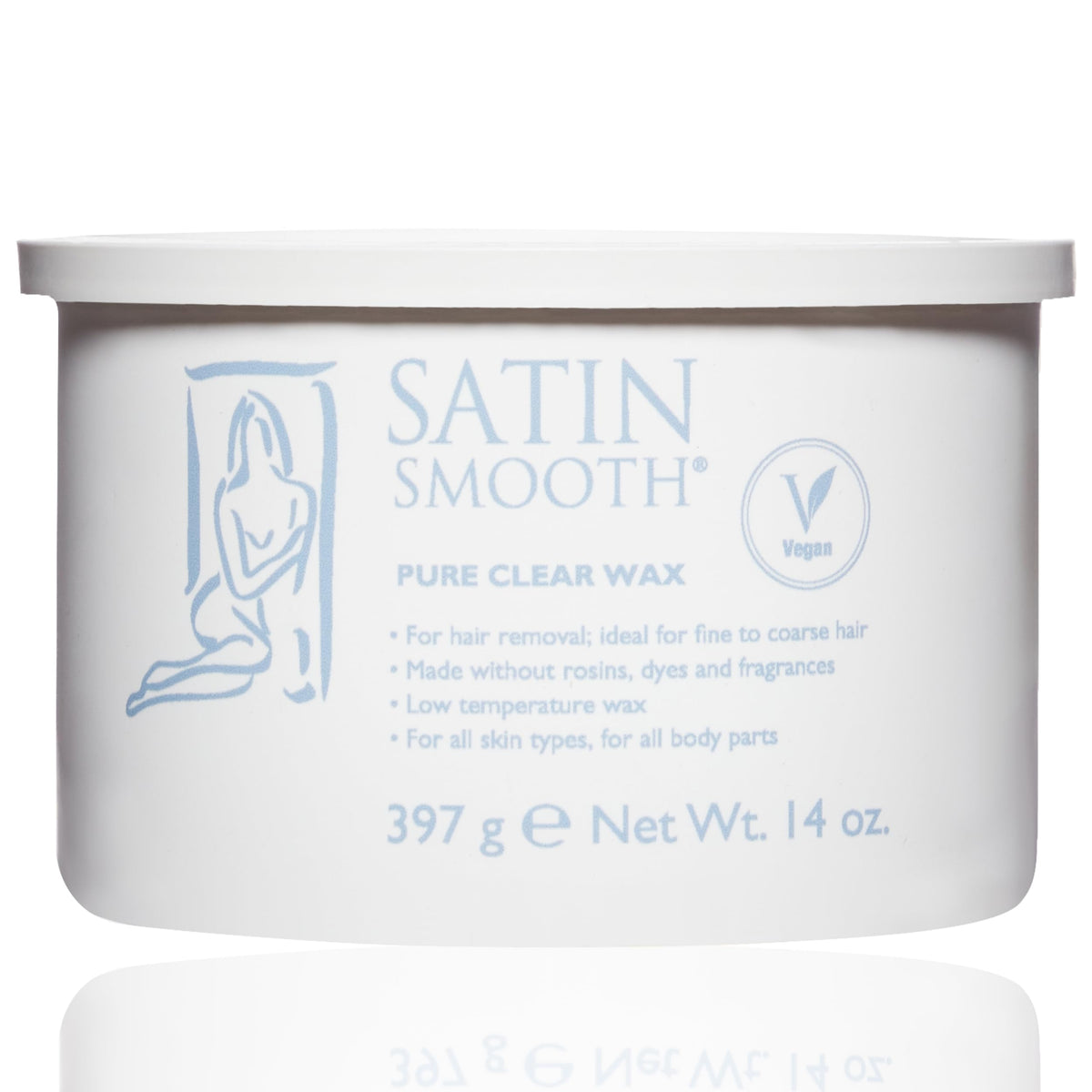 SATIN SMOOTH Pure Clear Soft Wax 14 oz front view
