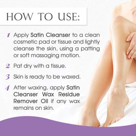 SATIN SMOOTH Satin Cleanser 4 oz packaging details