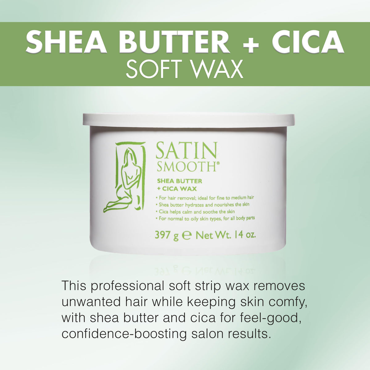 SATIN SMOOTH Shea Butter and Cica Soft Wax application on skin