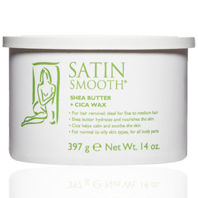 SATIN SMOOTH Shea Butter and Cica Soft Wax front view 14 oz