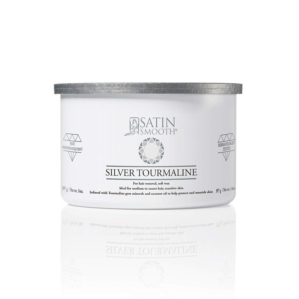 Satin Smooth Silver Tourmaline Hair Removal Wax 14 oz front view