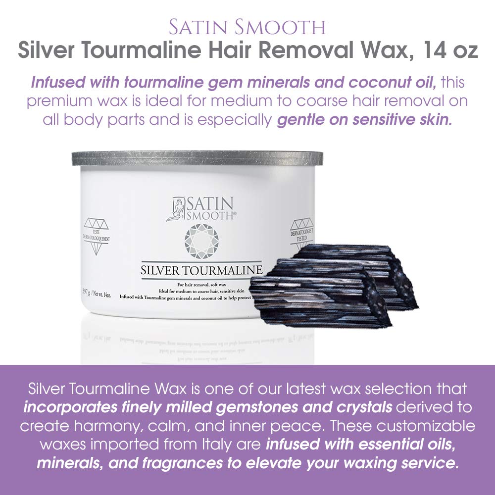 Satin Smooth Silver Tourmaline Wax 14 oz side view