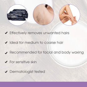 Satin Smooth Silver Tourmaline Wax application on skin