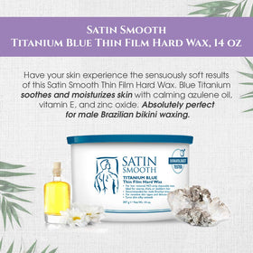 Satin Smooth Titanium Blue Hard Wax packaging side view