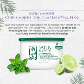 Satin Smooth wax application on skin