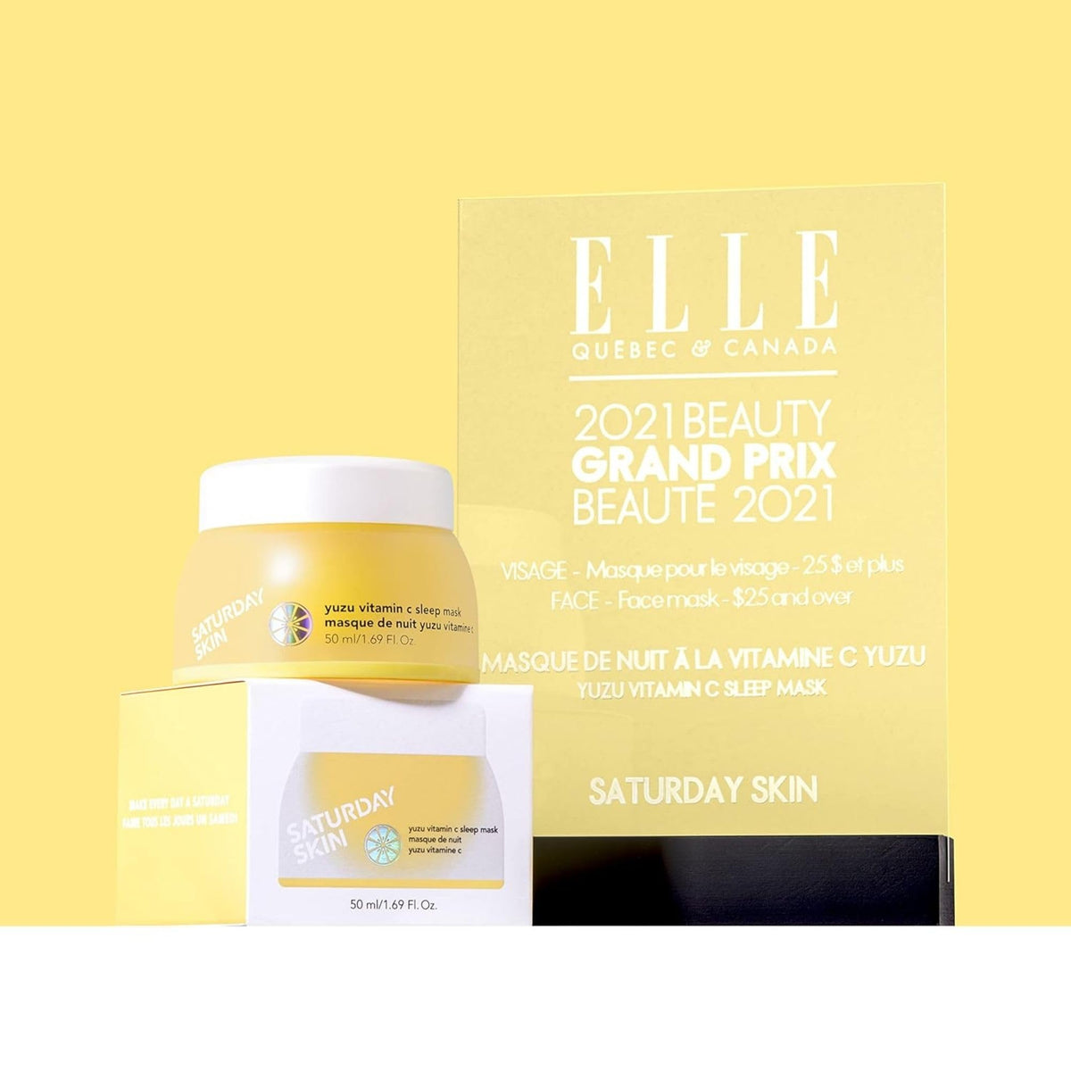 Saturday Skin Vitamin C Jelly Mask on a bathroom counter