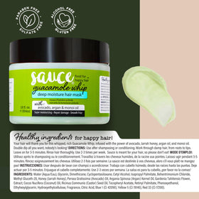 SAUCE BEAUTY Deep Conditioning Hair Mask Guacamole Whip in bathroom setting
