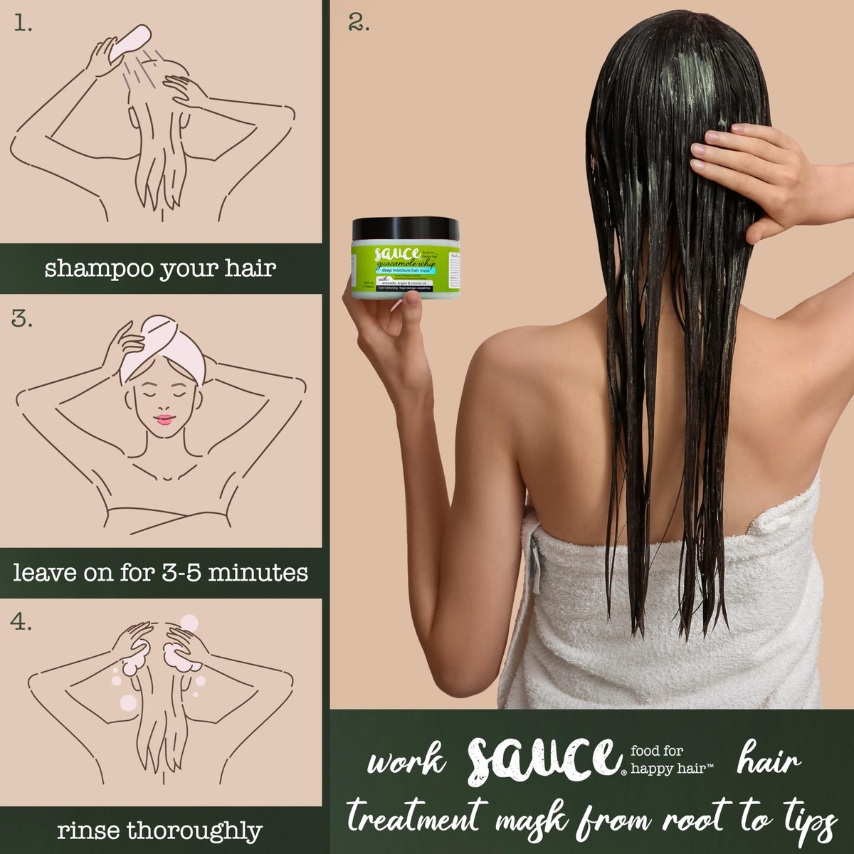 SAUCE BEAUTY Deep Conditioning Hair Mask Guacamole Whip ingredients list