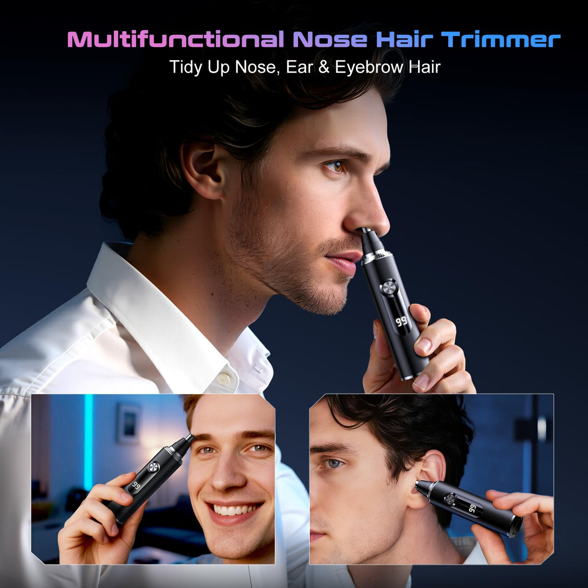 Savilab Nose Hair Trimmer lifestyle scene on bathroom counter