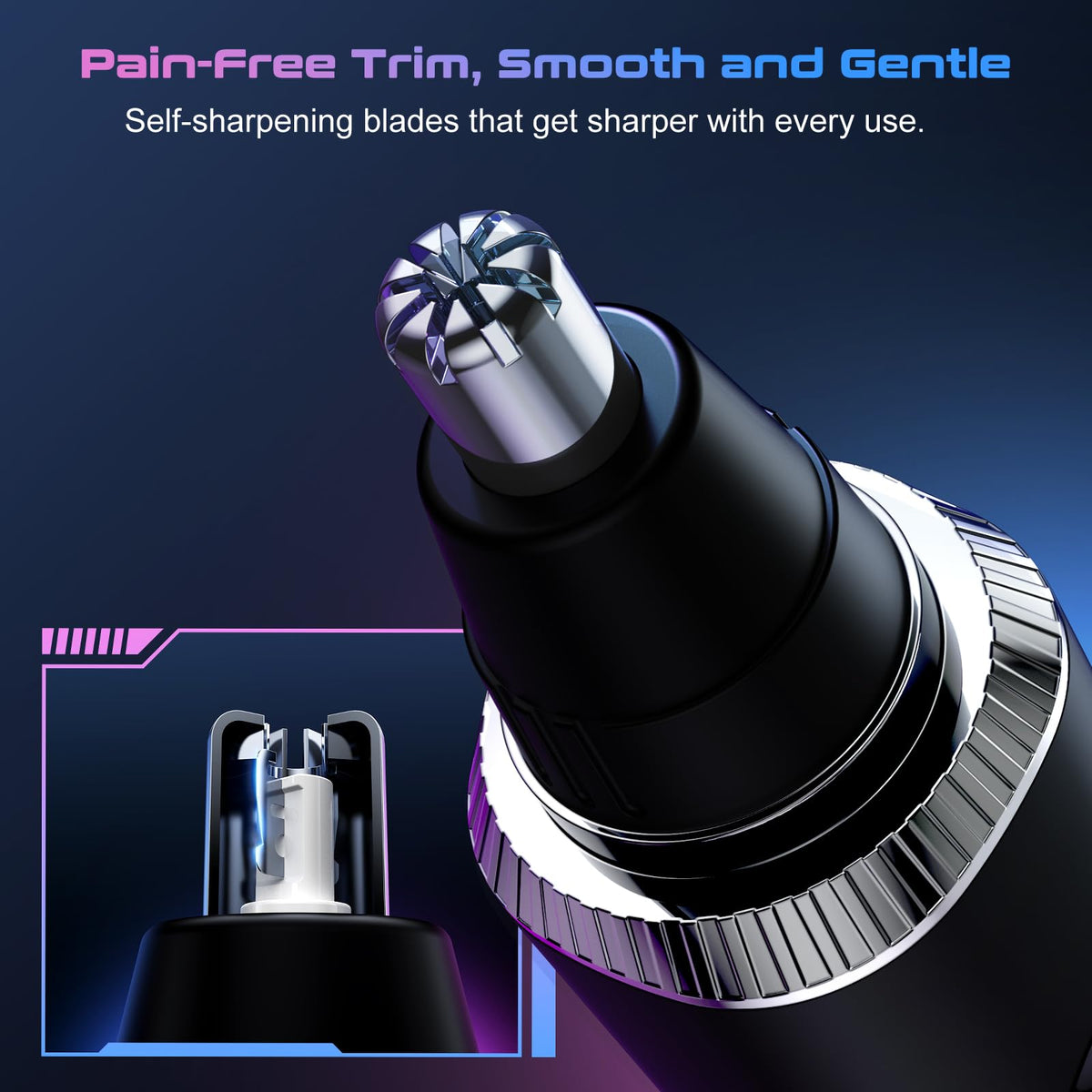 Savilab Nose Hair Trimmer showing LED display
